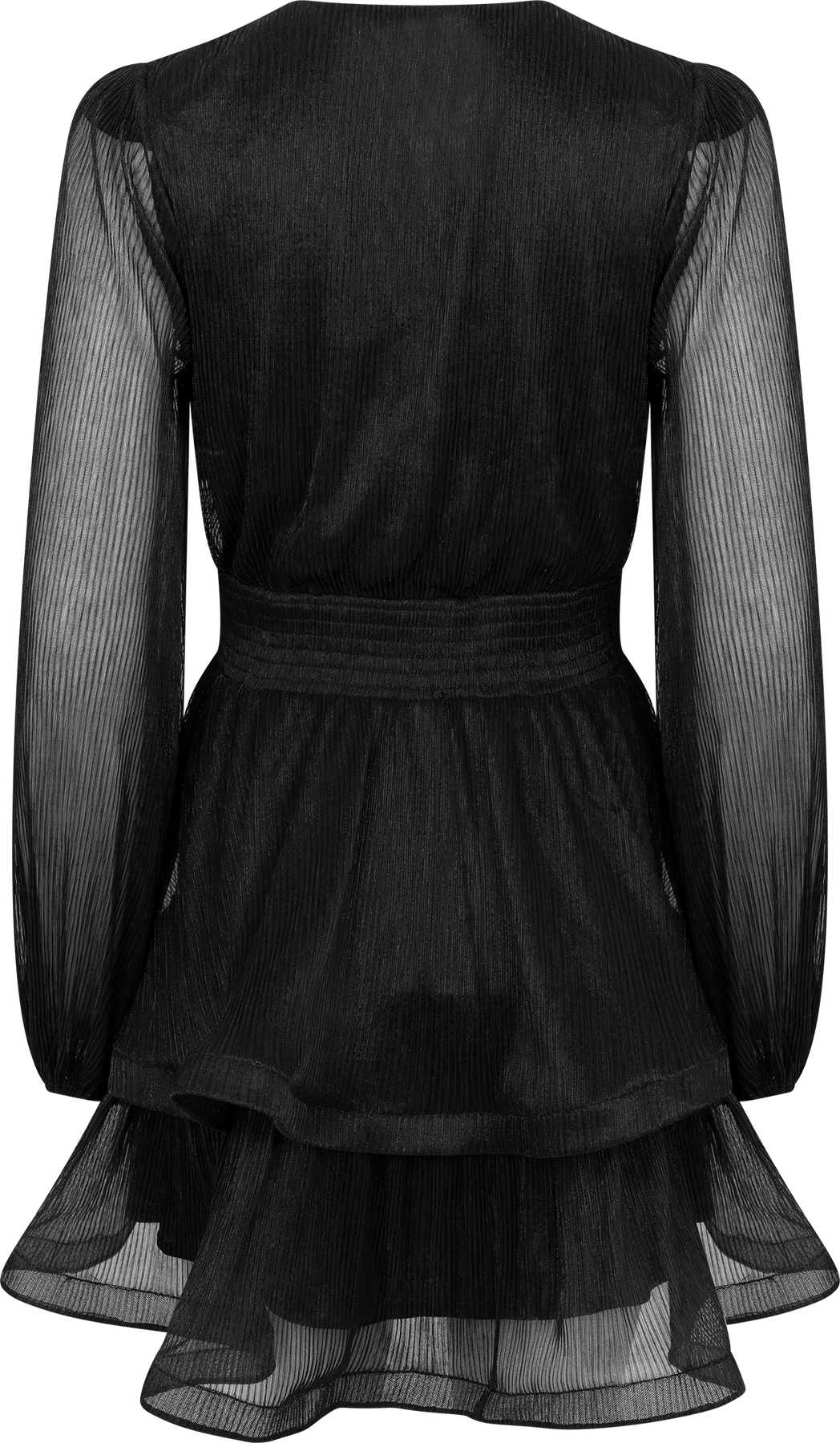 Jade Wave Plisse Dress - Black