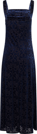 Villgun Velvet Leaf Dress - Navy