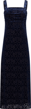 Villgun Velvet Leaf Dress - Navy