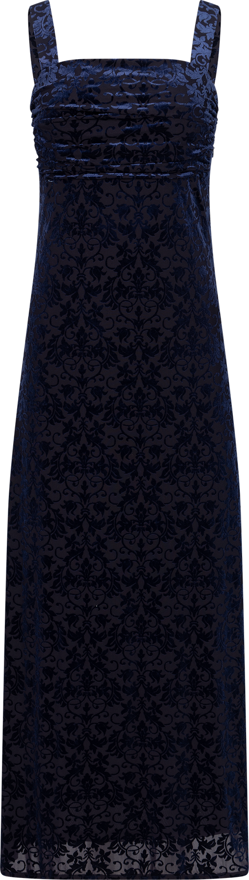 Villgun Velvet Leaf Dress - Navy