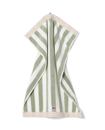 Block Striped Towel 70X130 - Vintage Green/White/Moonbeam