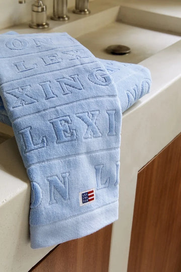 Velour Jacquard Logo Towel 70X130 - Blue Sky