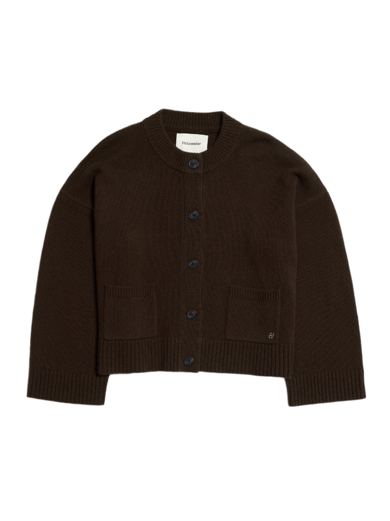 W. Wool Wide Cardigan - Dk. Brown