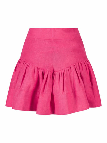 Anya Linen Skirt - Raspberry