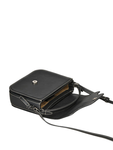 Glossy Cow Iris Bag - Black