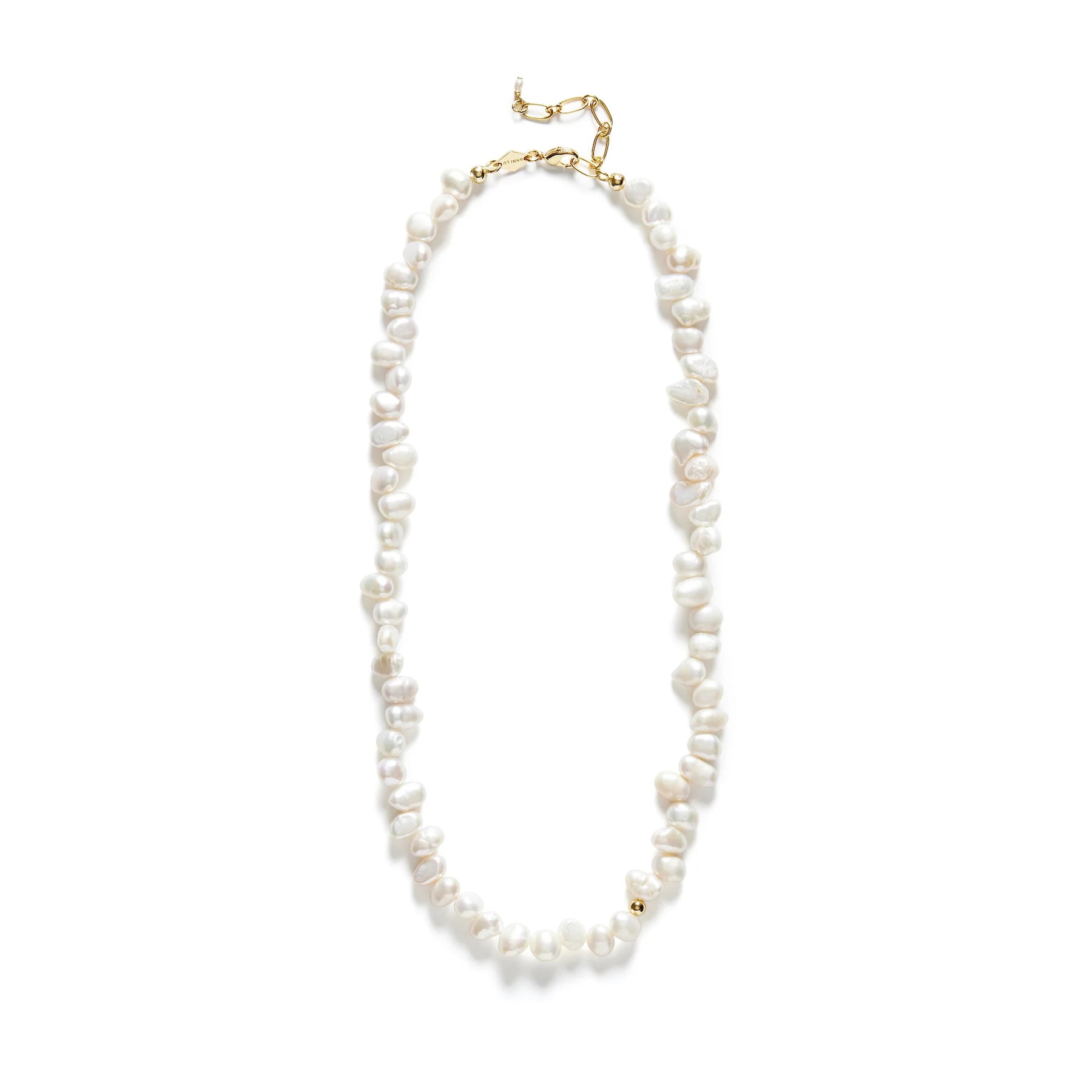 Pearly Drop Necklace - Gold