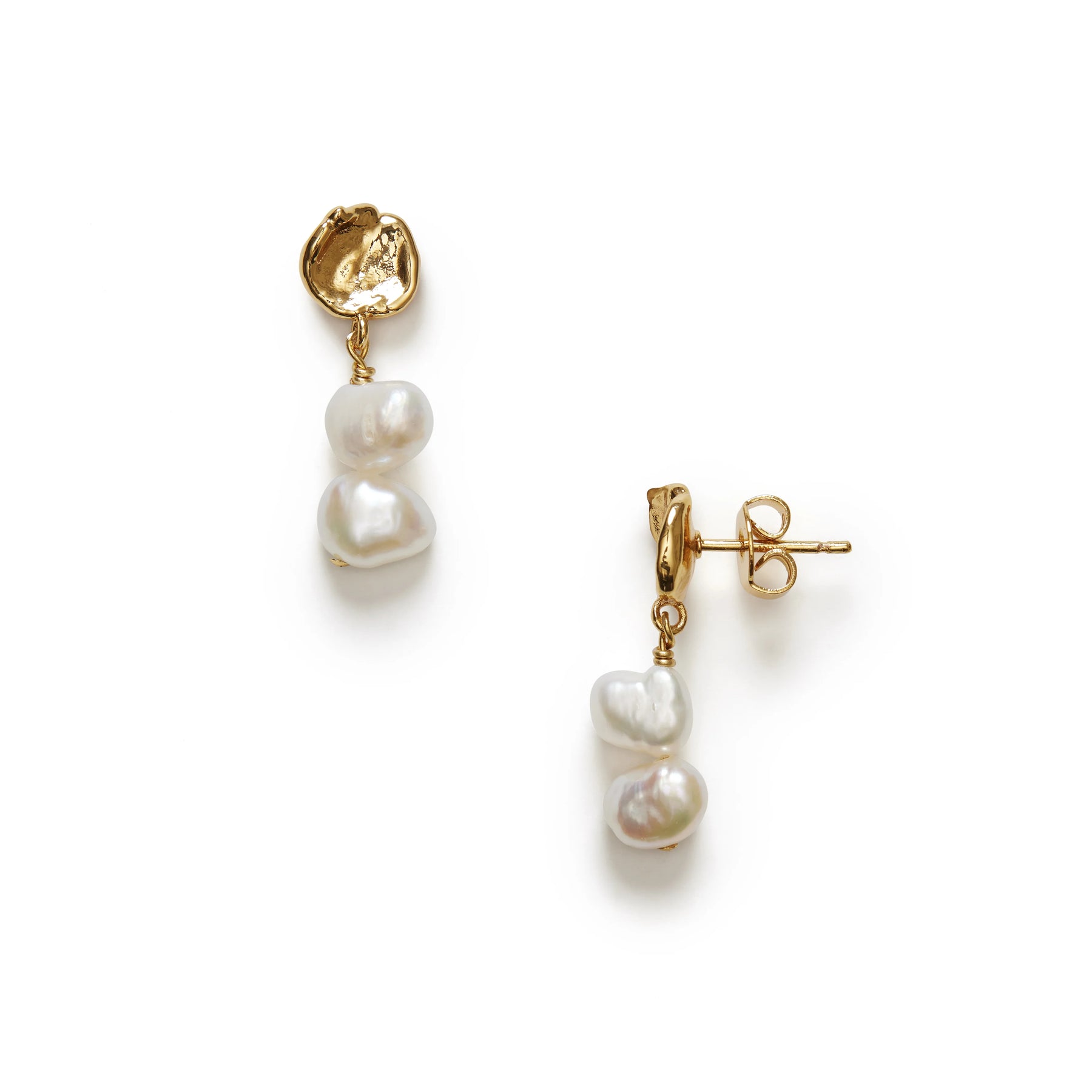 Pearly Drop Earring Short - Gold