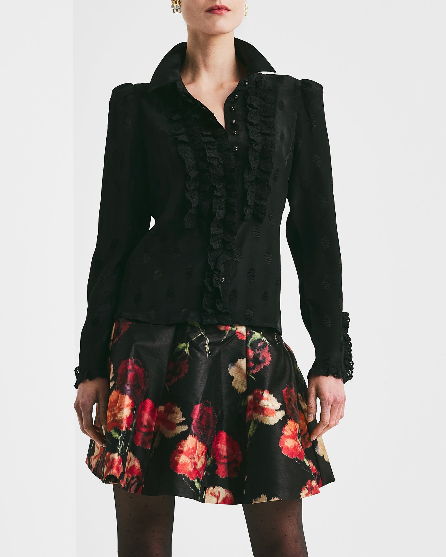 Taffeta Mini Skirt - Poppy