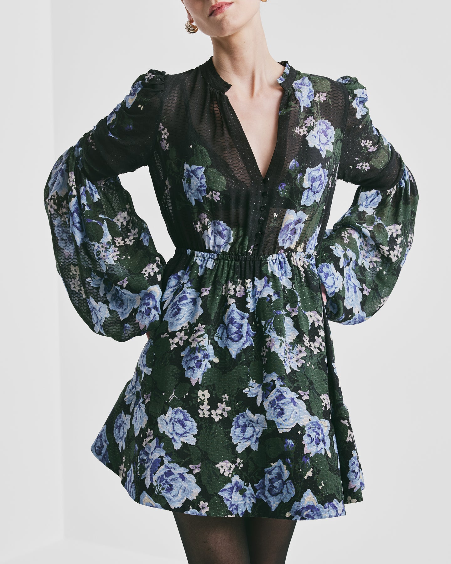 Georgette V-Neck Dress - Amadora