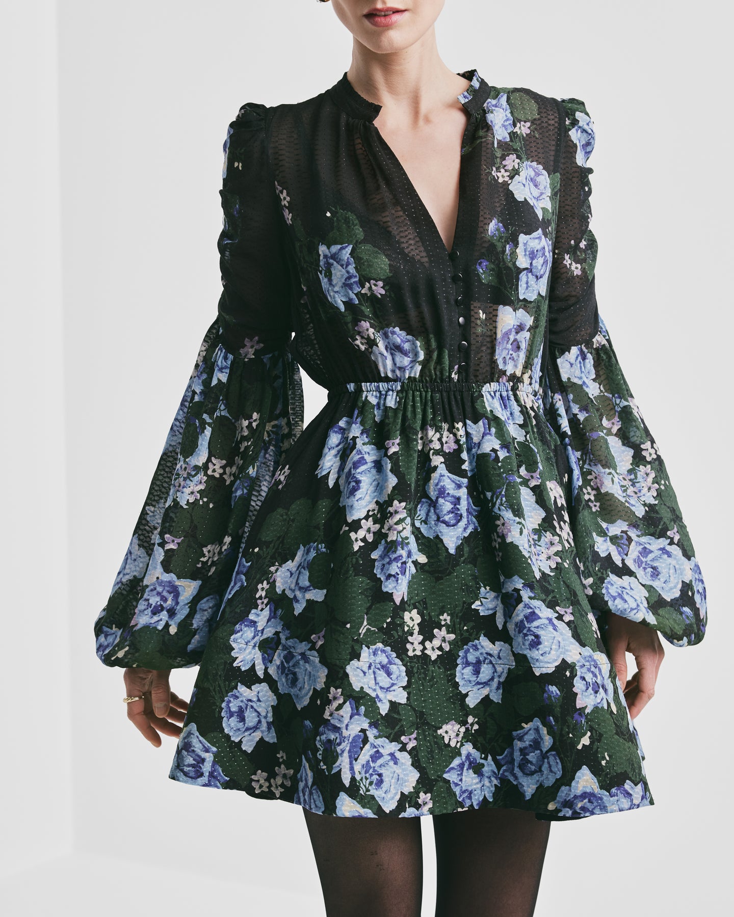 Georgette V-Neck Dress - Amadora