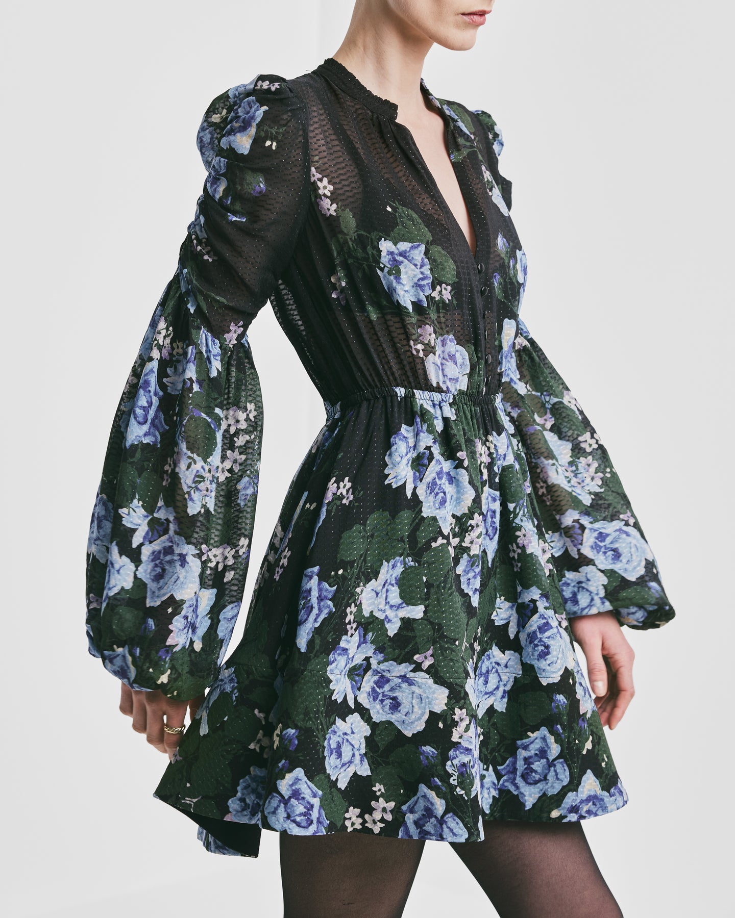 Georgette V-Neck Dress - Amadora