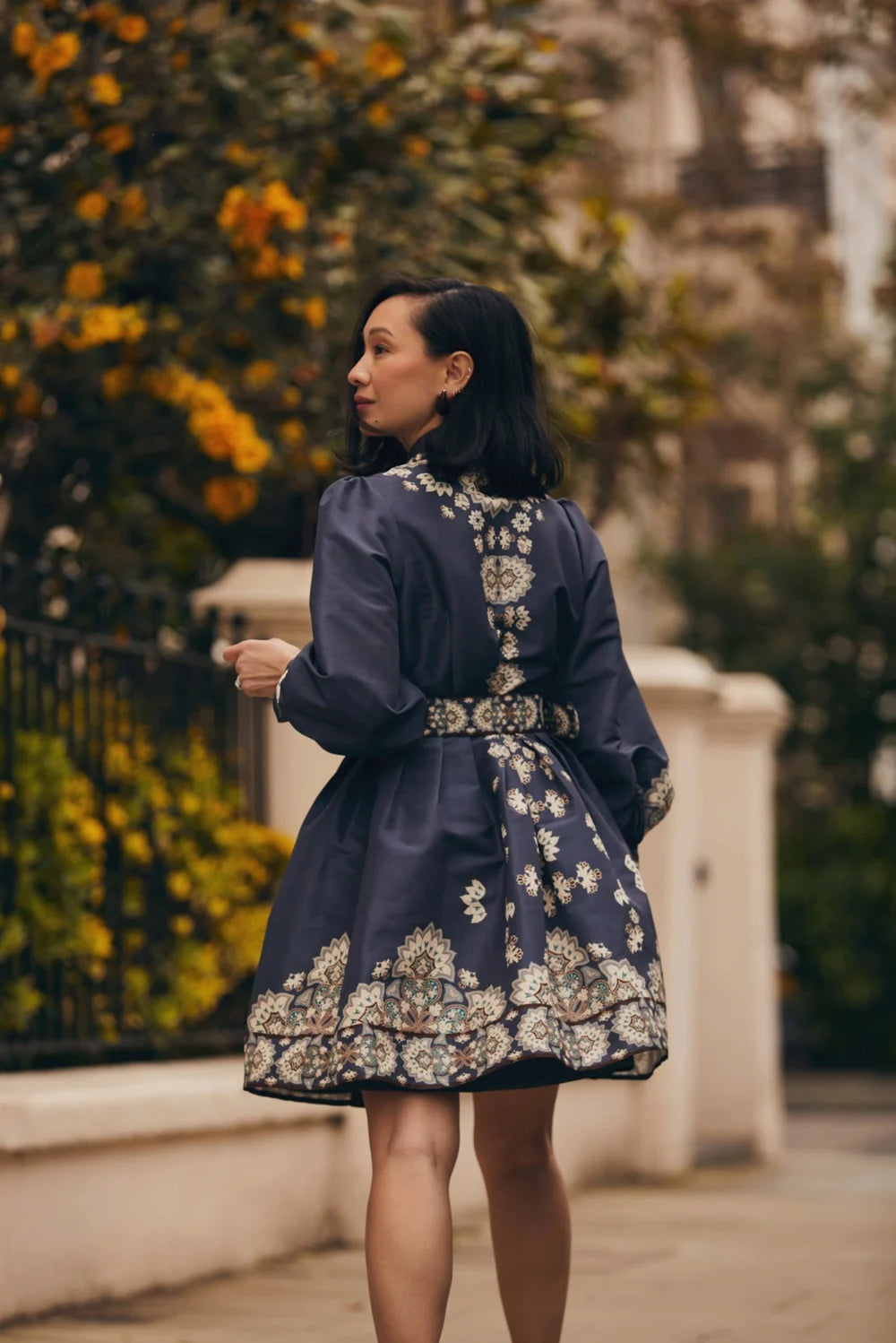 Mathilde Belted Printed Mini Dress - Tile