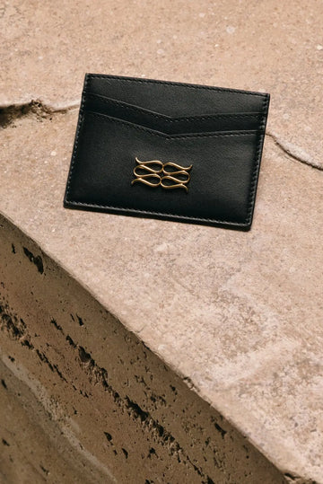 Monogram Leather Card Holder - Black