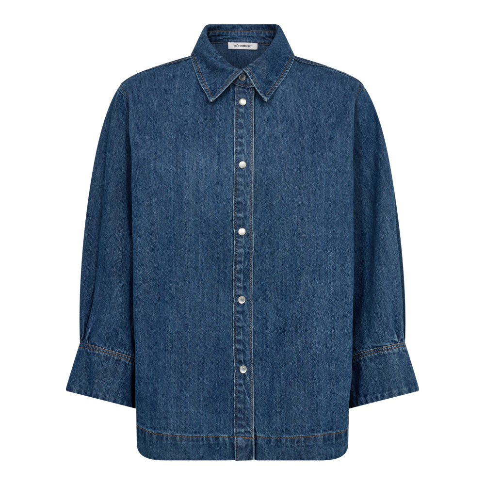 Objsanne S S Re Shirt Dark Denim Detail Col