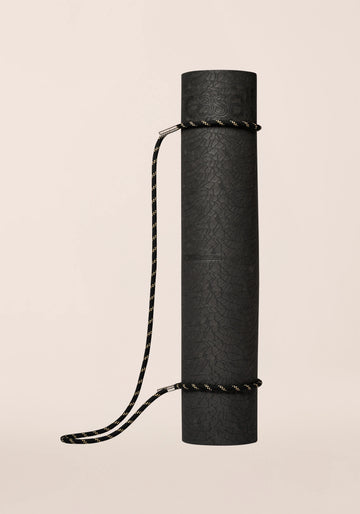 Braided Yoga Mat Carry Strap - Black/Beige