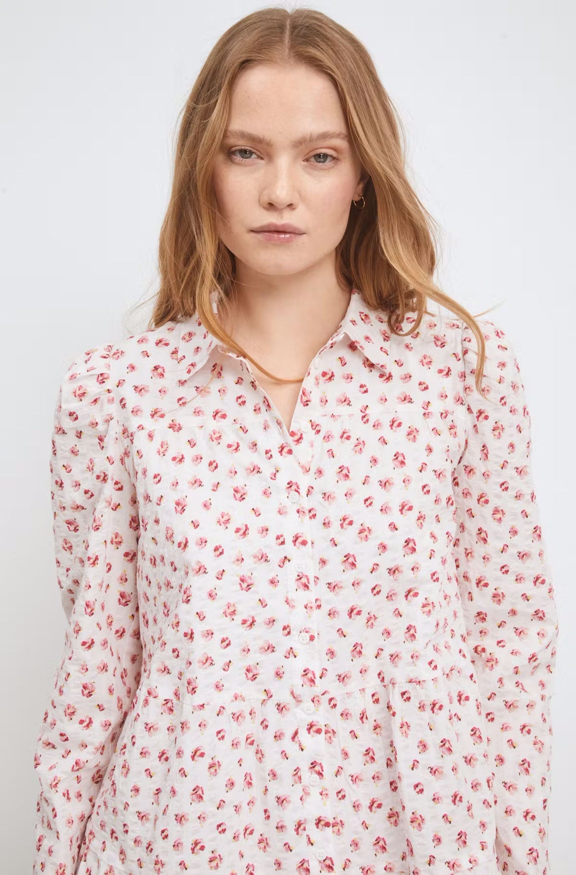 Comma Crepe Dress - White Berry Print
