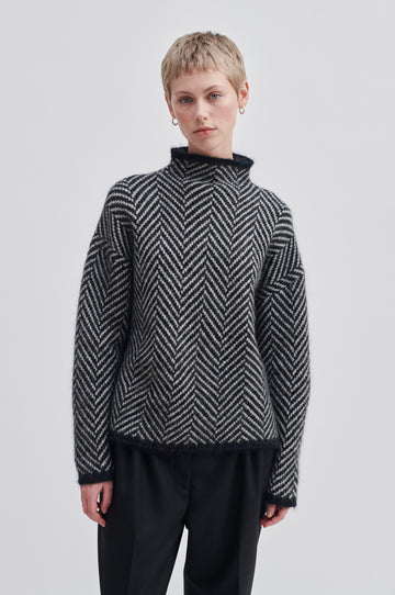 Herrin Knit New T-Neck - Black