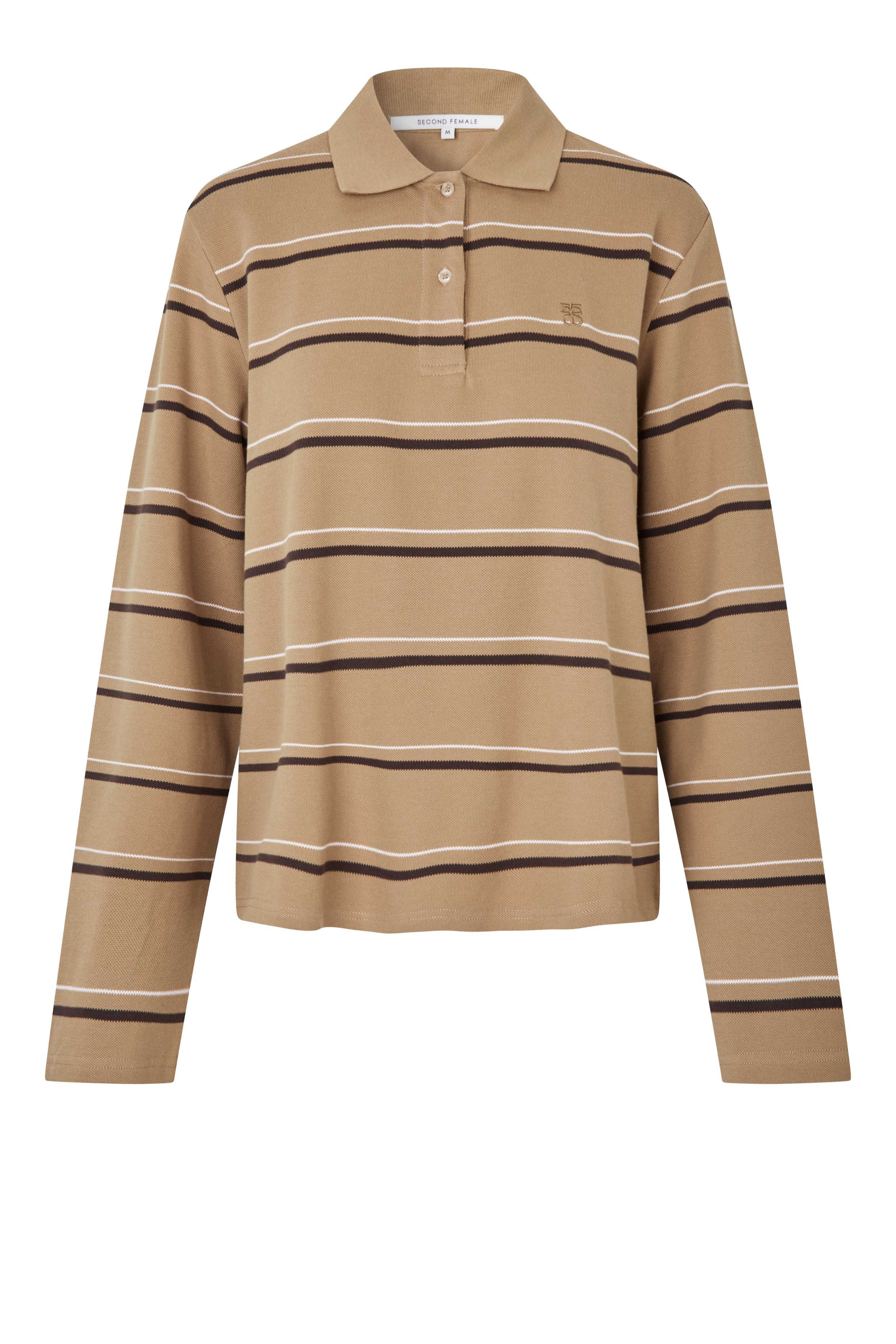 Second Female - T-skjorter & topper - Lovella Striped Polo Tee