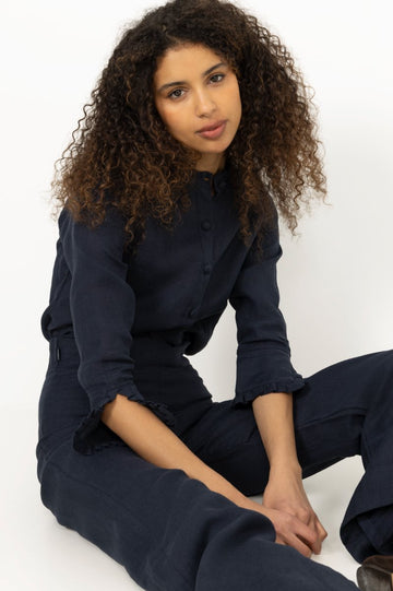 Clarion Linen Shirt - Navy