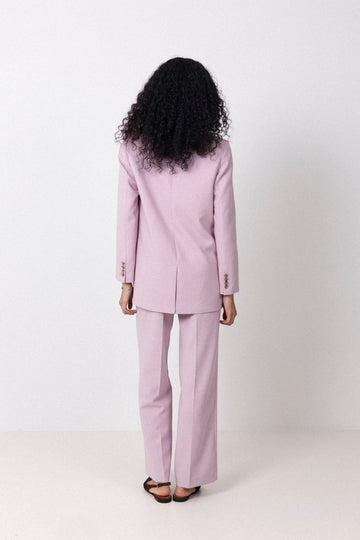 Rita Ls Relaxed Blazer Mel Noos - Bleached Mauve Melange