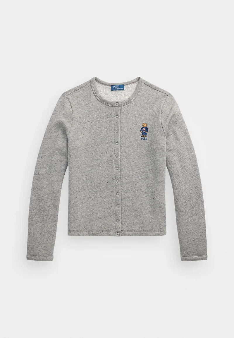 Polo Bear French Terry Cardigan - Dark Vintage Heather