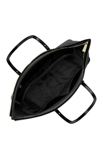Quinn Large Pebbled Leather Tote Bag - Black