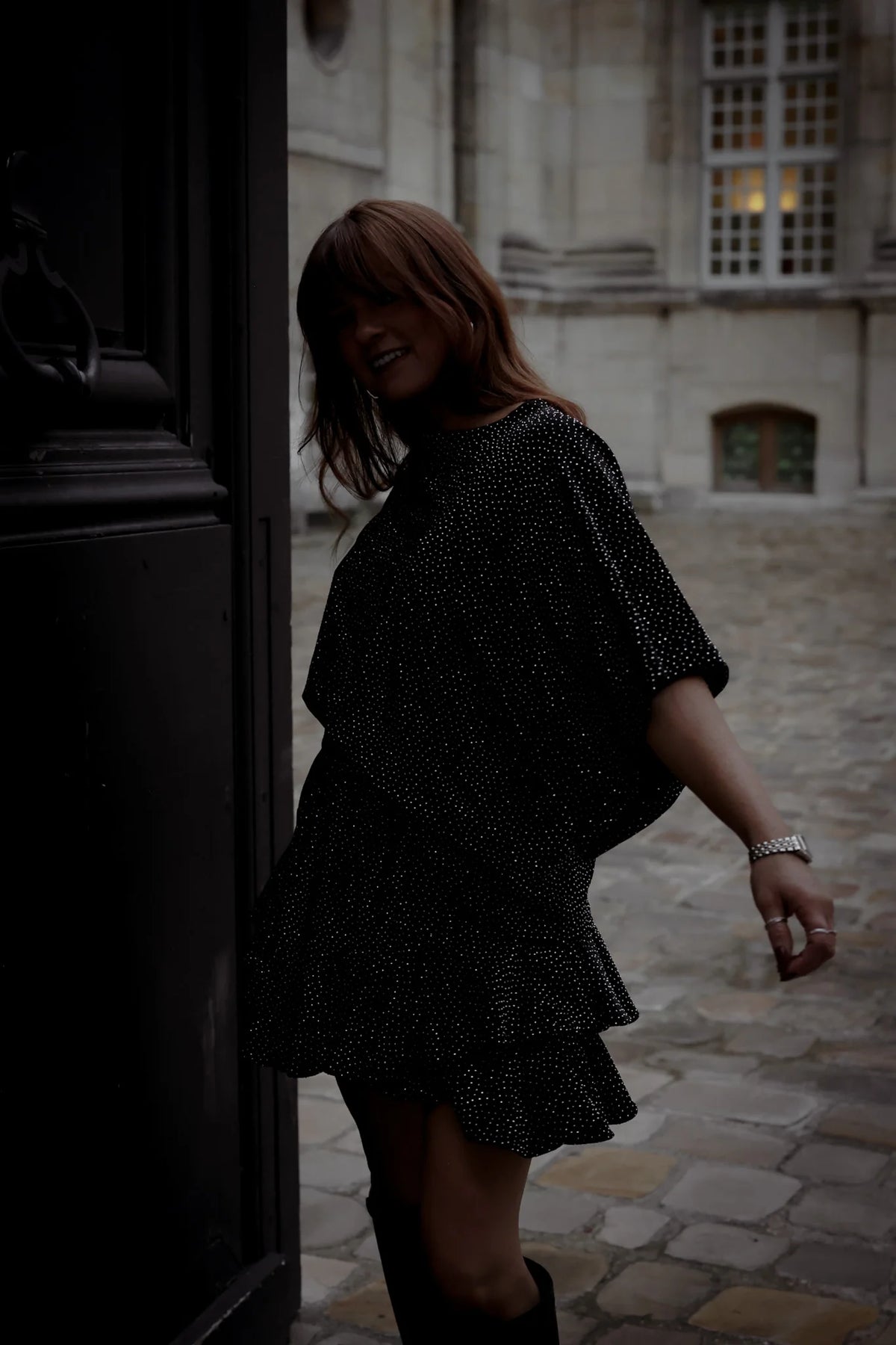 Stardust Skirt Shorts - Black & Silver
