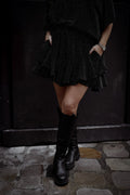 Stardust Skirt Shorts - Black & Silver