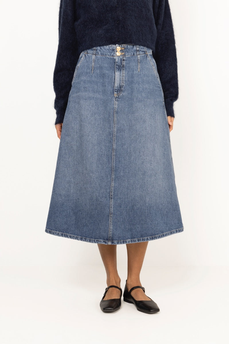 Mos Mosh - Skjørt - Leala Denim Skirt - Mid Blue - Villoid