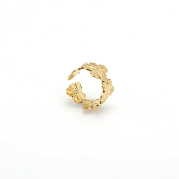 Ruta - Flower Adjustable Ring Stainless Steel - Gold