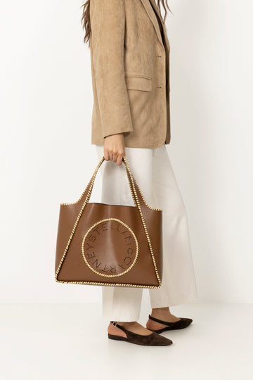 Logo Tote Bag Eco Alter Mat & Raffia Braid - Tan