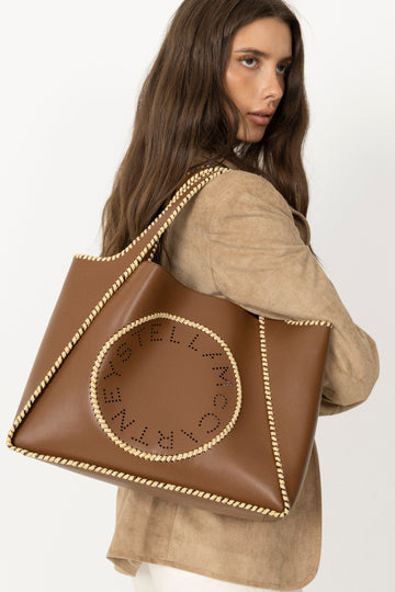 Logo Tote Bag Eco Alter Mat & Raffia Braid - Tan