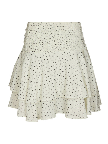 Janie Mini Dot Skirt - Off White