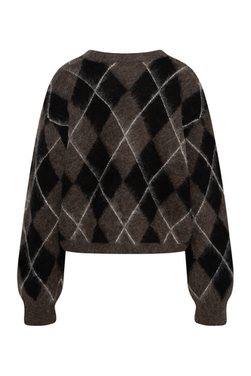 Gzsida Multi Cardigan - Black/Chestnut/Ivory