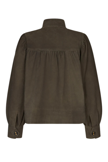 Zonie Suede Jacket - Black Olive