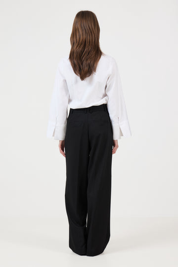 Wide Mara Wool Blend Hw Pant - Black