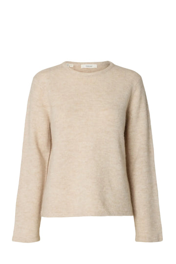 Lulu New Ls Knit O-Neck Noos - Birch Melange