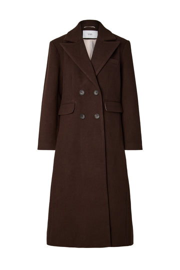 Yasroyla Ls Wool Blend Long Coat S. Noos - Coffee Bean
