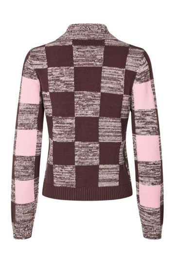 Mix Stripe Polo Collar Sweater - Multichecks Mix