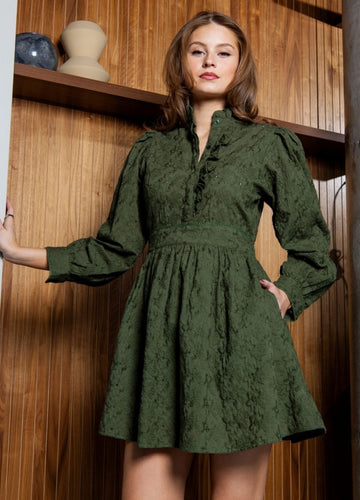 Uma Dress - Broderie Green