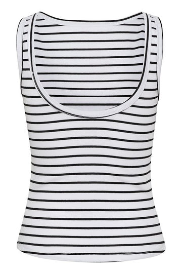 Drewgz Sl Reversible Stripe Top - Bright White Black Stripe