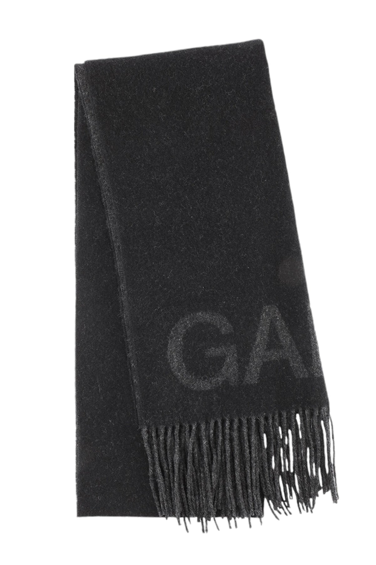 Fringed Wool Scarf - Black