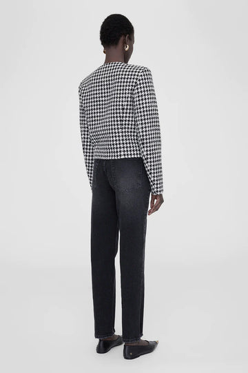 Cara Jacket - Cream And Black Houndstooth