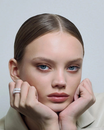 Half Emerald Ring - Silver