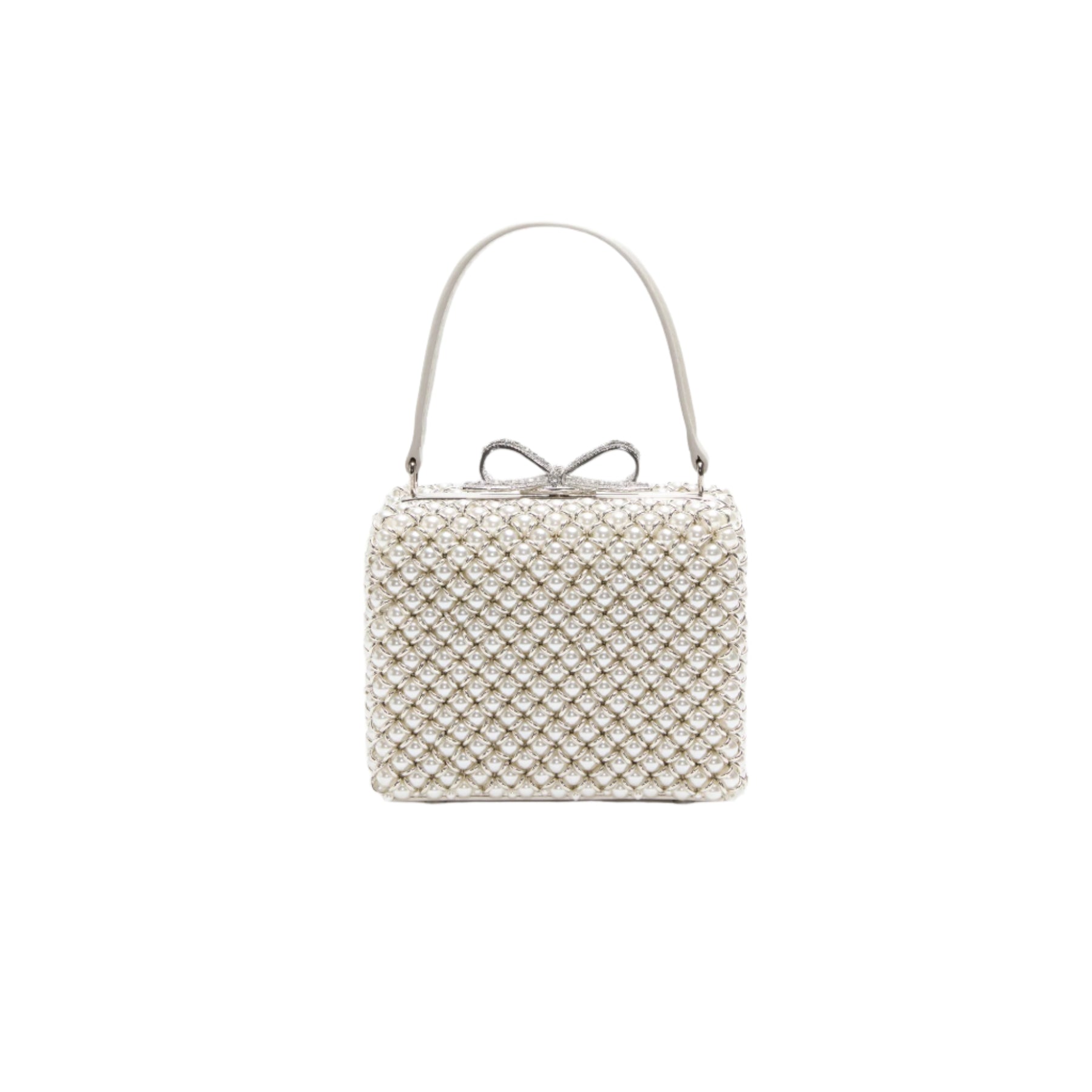 Pearl Embellished Micro Bag - Cream