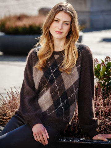 Argyle Pullover - Brown