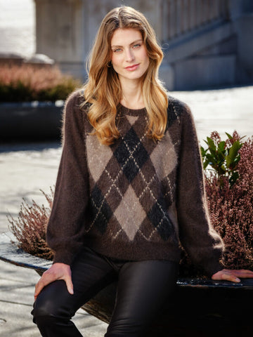 Argyle Pullover - Brown