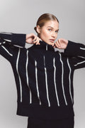 Tilia Zip Knit - Navy Stripe