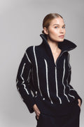 Tilia Zip Knit - Navy Stripe