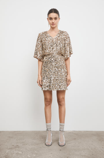 Tony Sequin Top - Champagne
